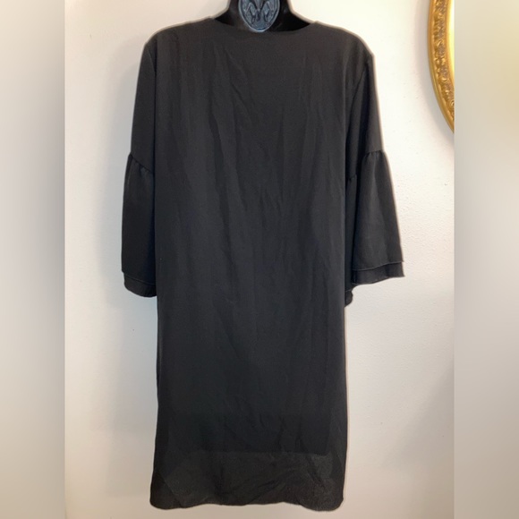 NEW Black Flowy Spring Wedding Formal Office Bohemian Cocktail Dress Medium - Picture 16 of 17